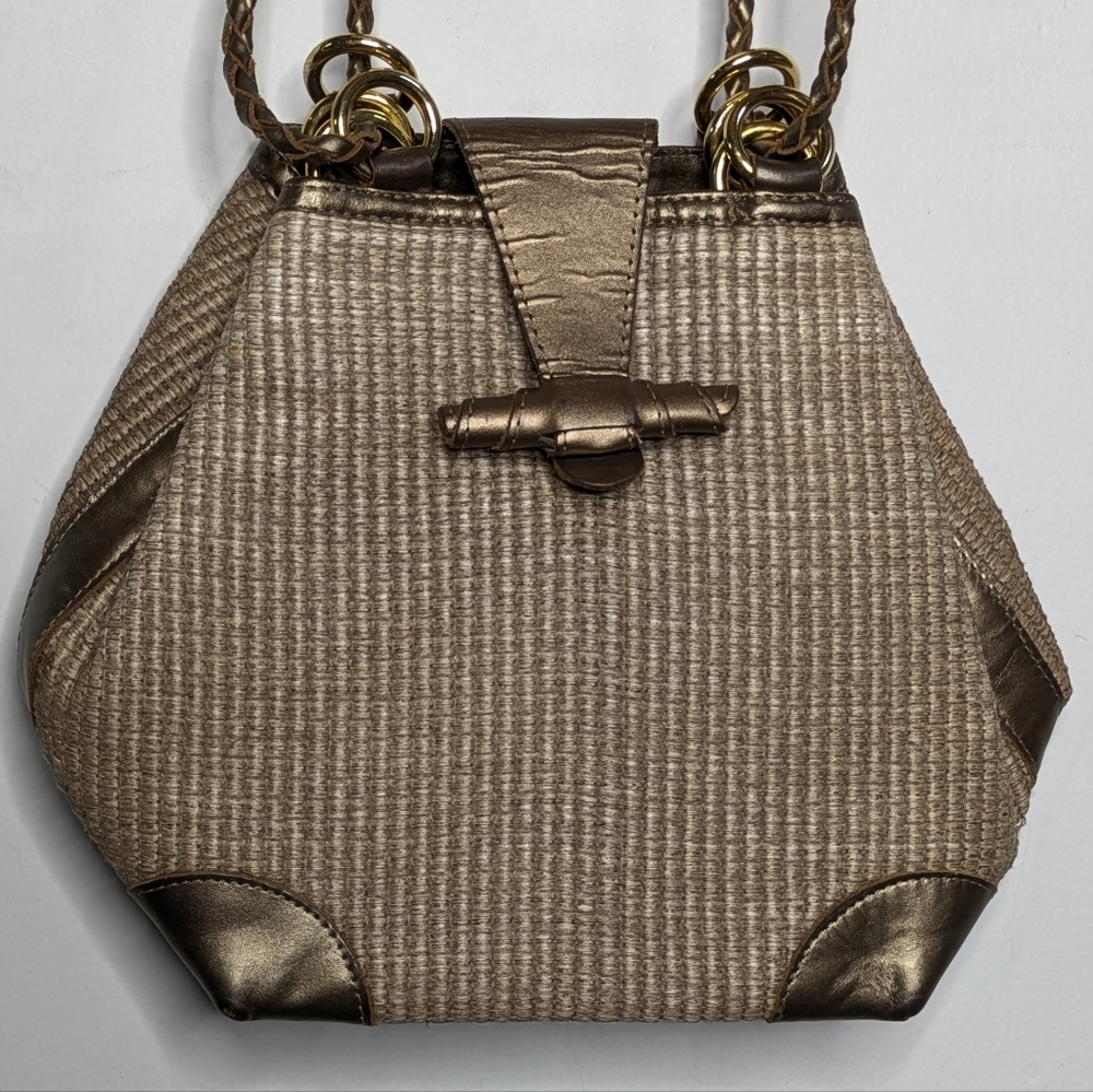 Vintage Lisa Loren Bronze Brown Small Crossbody Bag